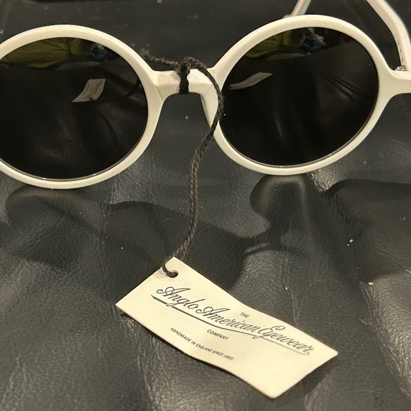 Vintage Anglo American Round White Sunglasses